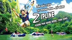 Zipline 400m qua sông Chày