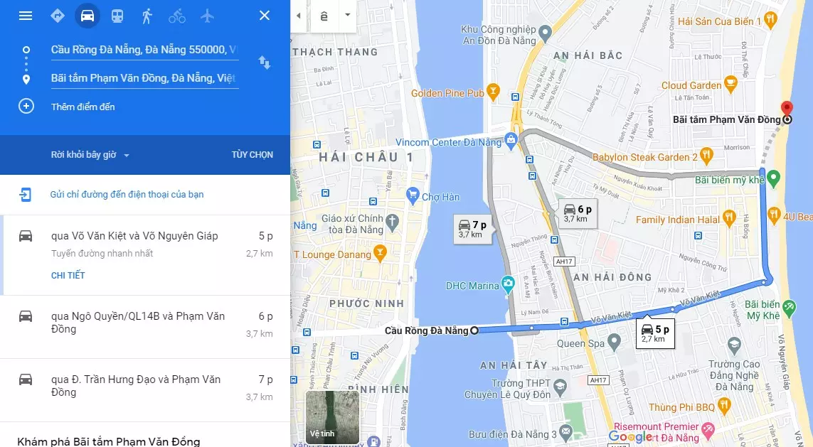 Cách di chuyển đến bãi biển Phạm Văn Đồng