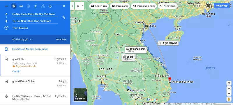 qui nhon cách ha noi 1000km