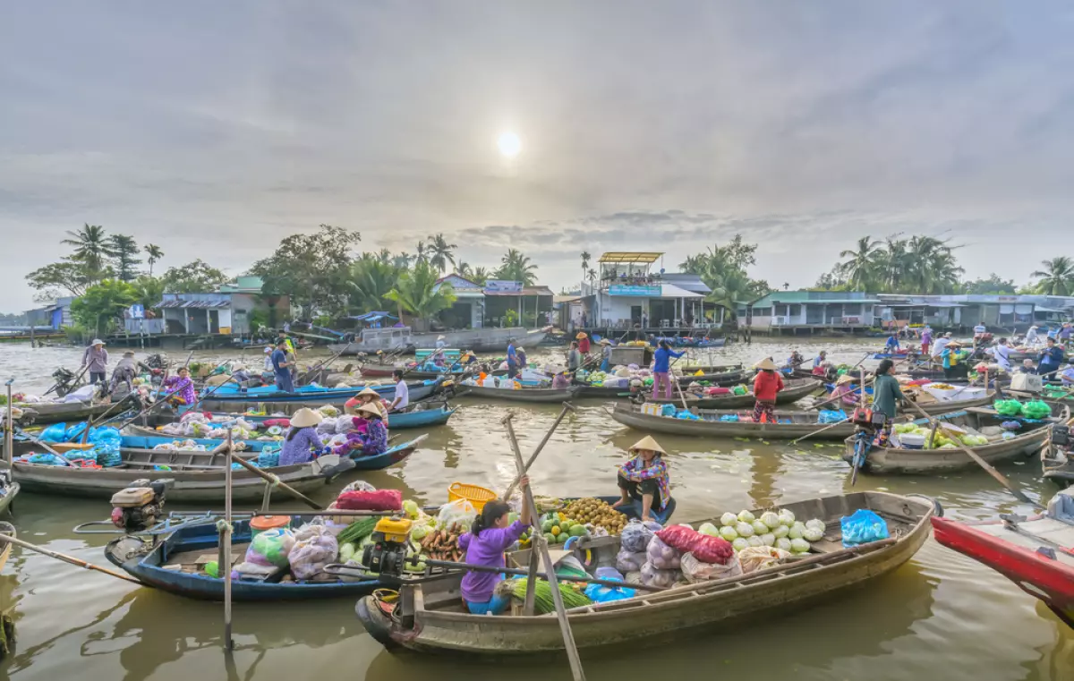 chợ nổi ở Cần Thơ