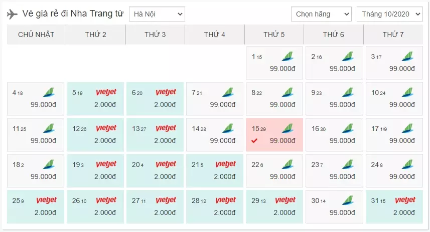 Vé máy bay giá rẻ đi Nha Trang tháng 10 tại BestPrice