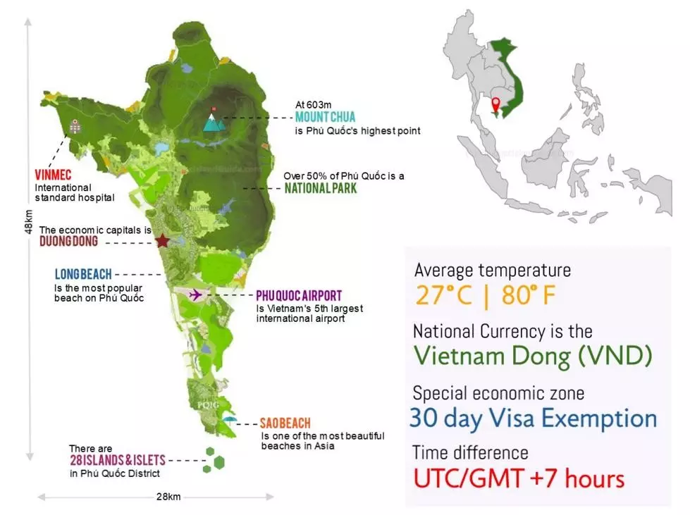 Bản đồ giới thiệu về đảo Phú Quốc