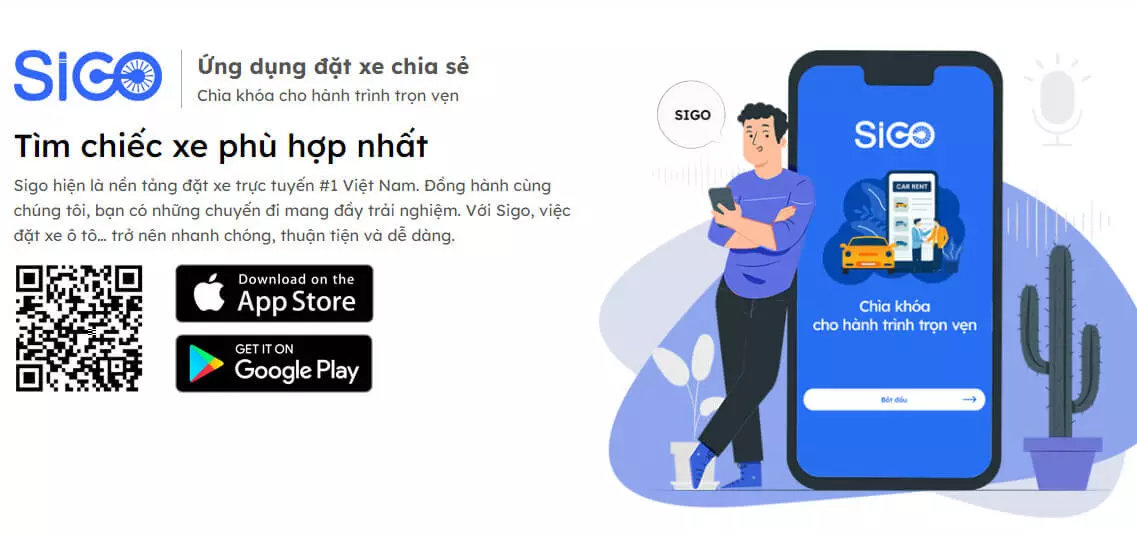 SigoVN - Hướng dẫn tải ứng dụng thuê xe tự lái
