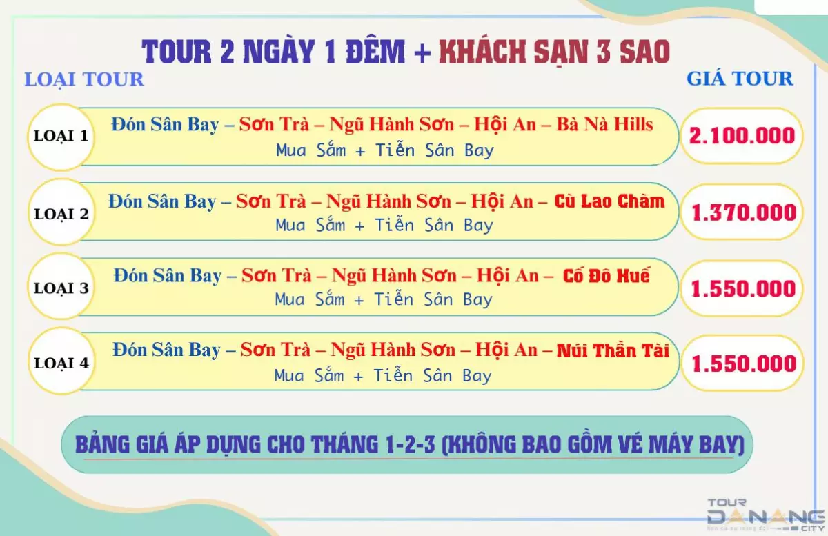 tour Đà Nẵng 2 ngày 1 đêm