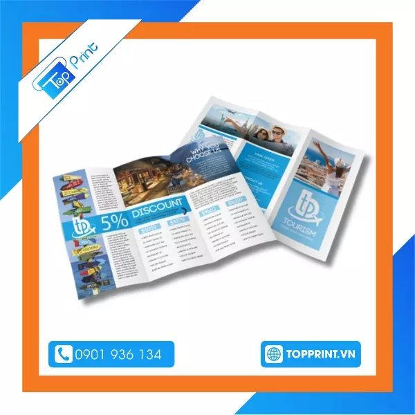 Mẫu brochure du lịch sản xuất tại TOPPRINT