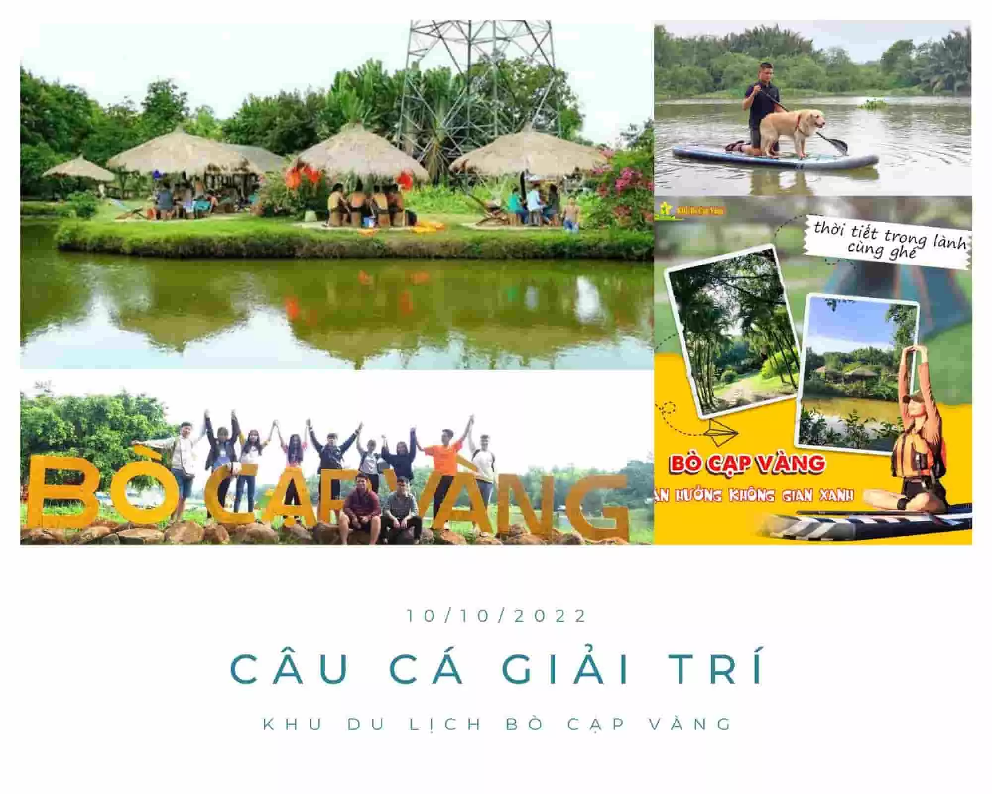 Hoạt động câu cá ở khu vực hồ trong khu du lịch Bò Cạp Vàng