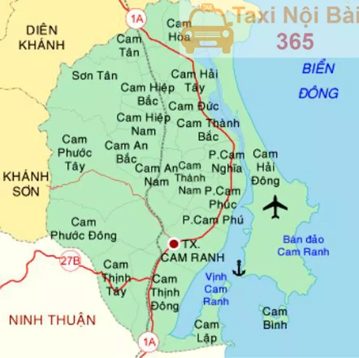 Khoảng cách từ Cam Ranh đi đến các điểm tại Nha Trang