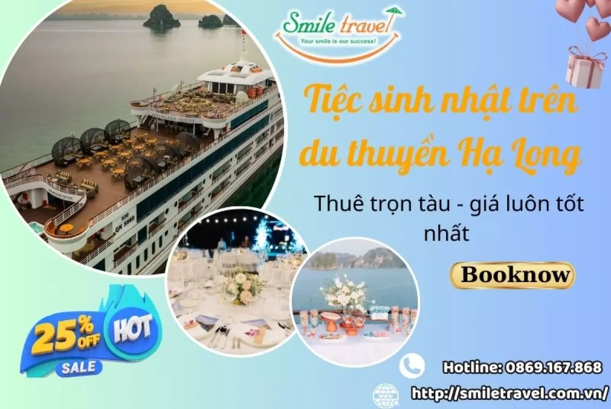 Du thuyền tổ chức sinh nhật trên vịnh Hạ Long đẹp xịn