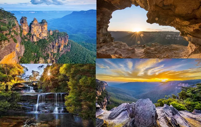 Top địa điểm du lịch đẹp, nổi tiếng ở Úc Australia. Du lịch Úc đi đâu, chơi gì? Blue Mountains