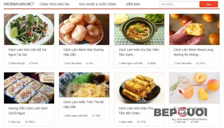 Web nấu ăn