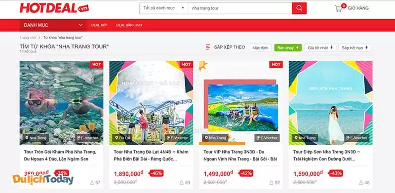 Thường xuyên săn tour và voucher tại Hotdeal