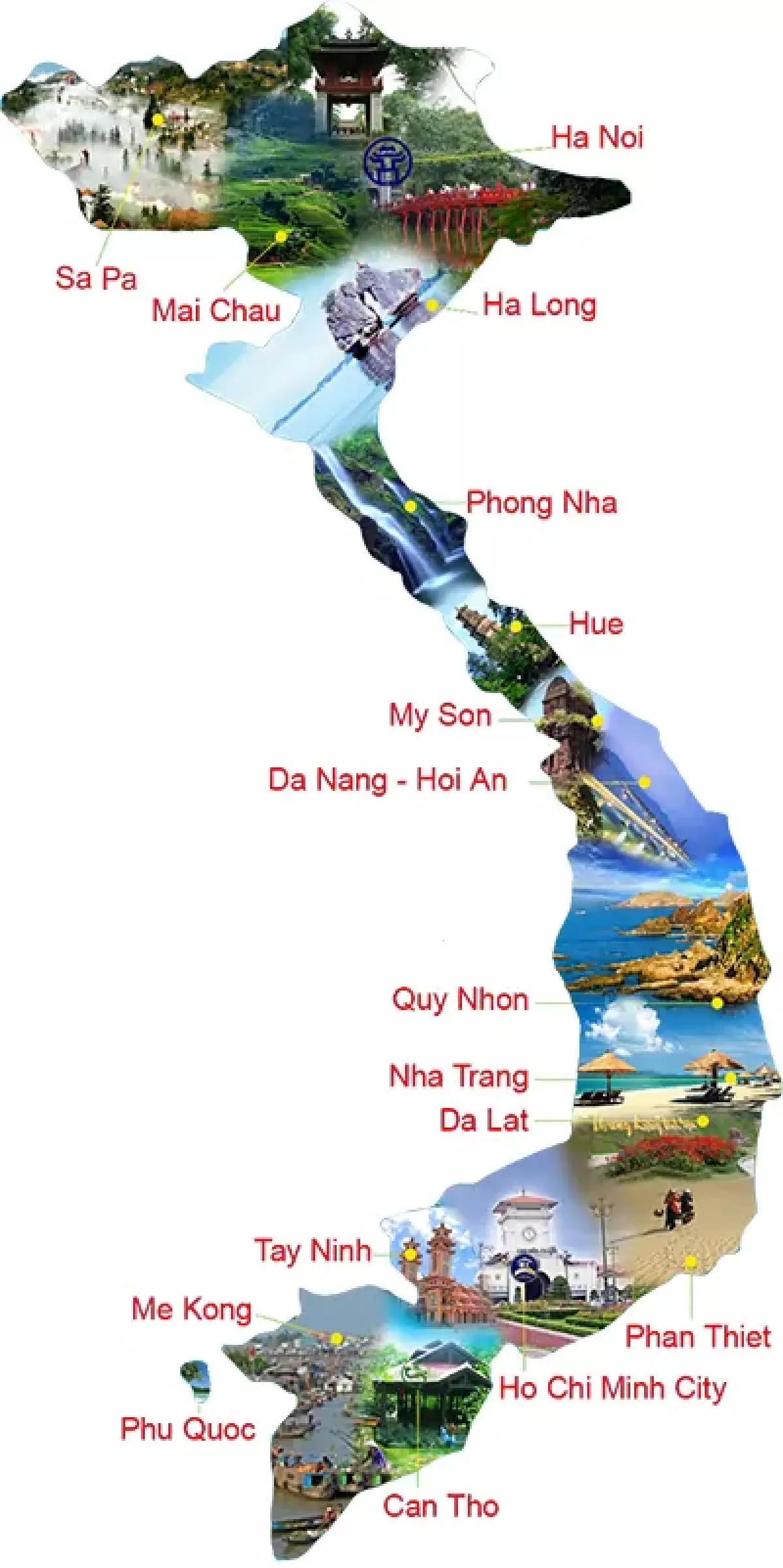 Địa điểm du lịch nổi tiếng 63 tỉnh thành Việt Nam
