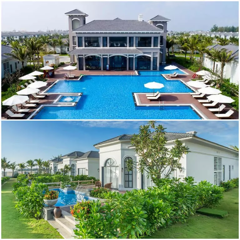 Các căn villa tại Vinpearl Resort & Spa Đà Nẵng có thiết kế với không gian mở để cho du khách ngắm nhìn vẻ đẹp của thiên nhiên.
