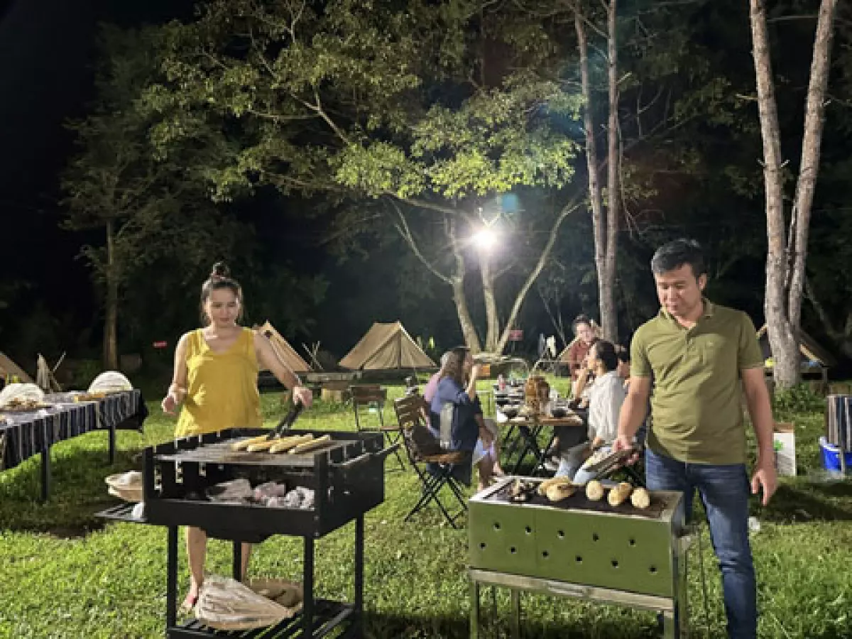 Trải nghiệm du lịch camping, tiệc nướng ngoài trời tại Cụm Thác Dray Nur - Dray Sáp thượng