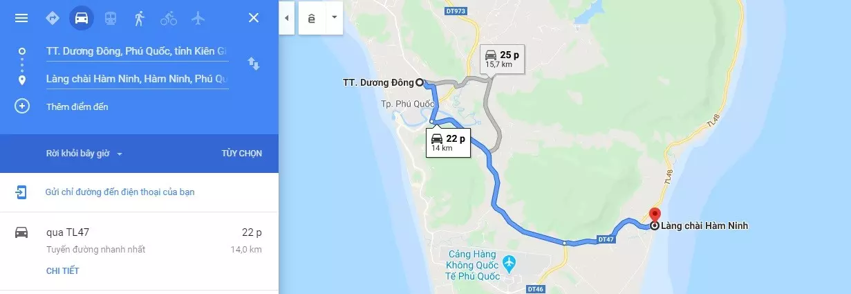 Hướng dẫn di chuyển đến làng chài Hàm Ninh Phú Quốc