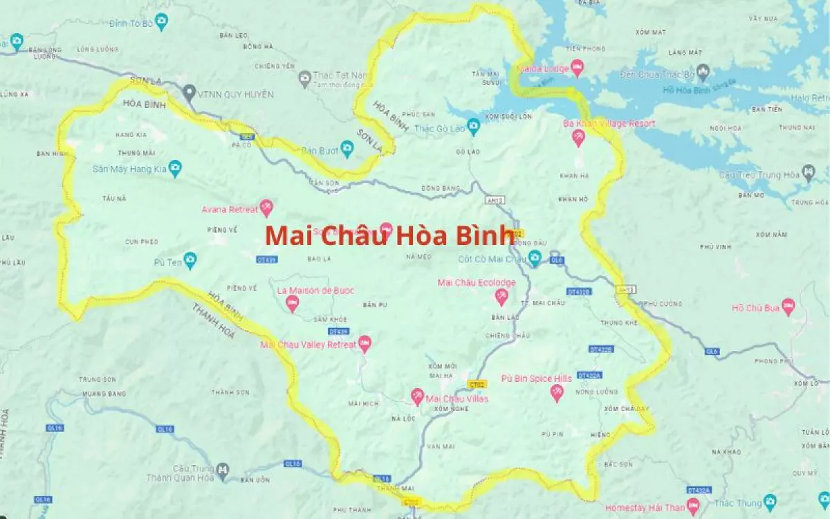 Bản đồ du lịch Mai Châu Hòa Bình