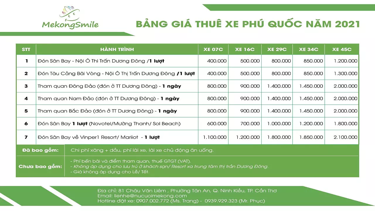 Thuê xe du lịch ở Phú Quốc