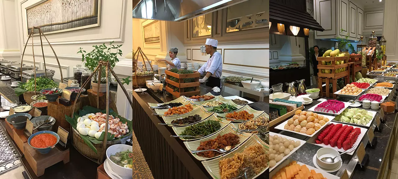 Bữa sáng buffet với thực đơn phong phú tại nhà hàng của Resort