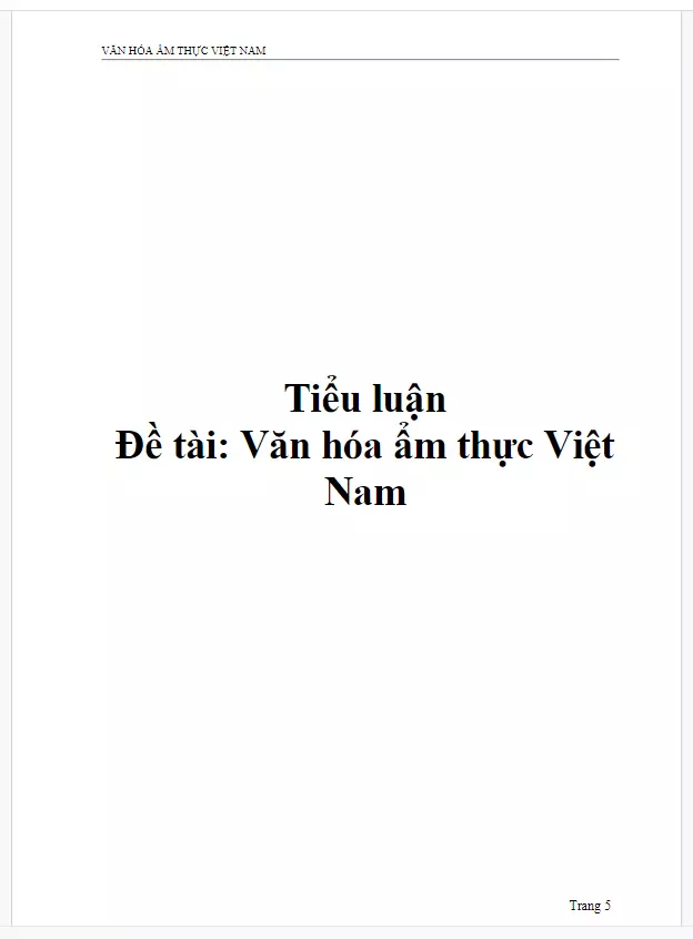 Tài liệu Tiểu luận: ” Văn hóa ẩm thực Việt Nam” doc