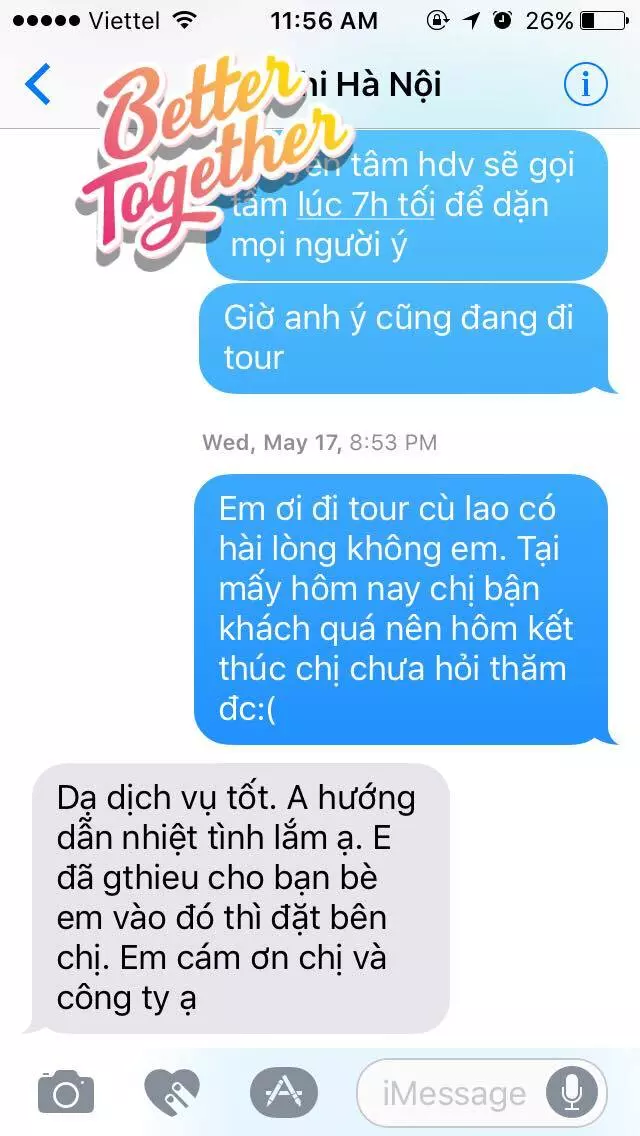 Feedback từ khách dễ thương