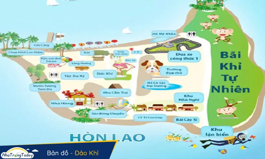 Bản đồ đảo Khỉ Nha Trang