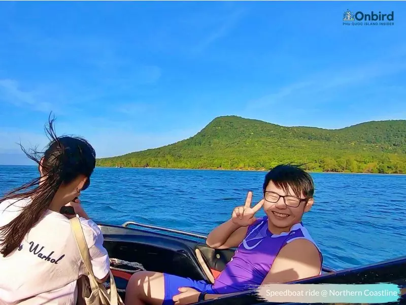 Speedboat Ride to explore Dragon Beach, River in the national park in North Phu Quoc