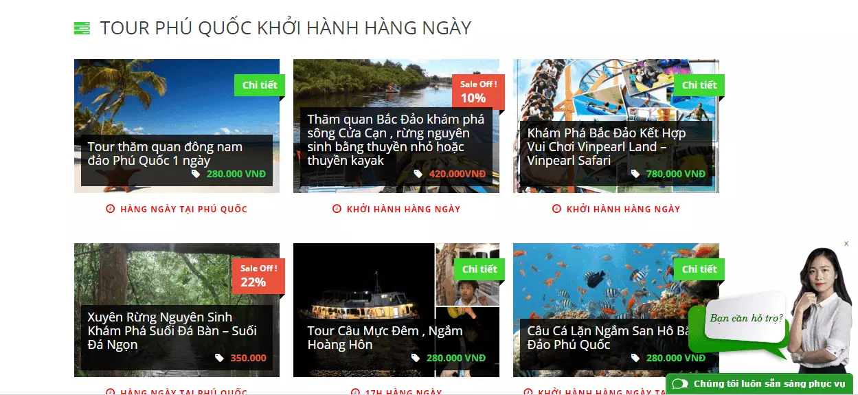 Các gói tour du lịch Phú Quốc hàng ngày