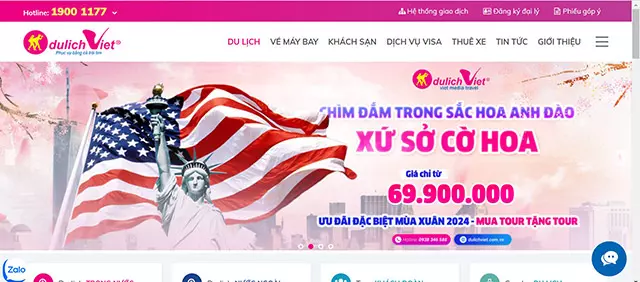 Trang web về du lịch đẹp dulichviet.com.vn