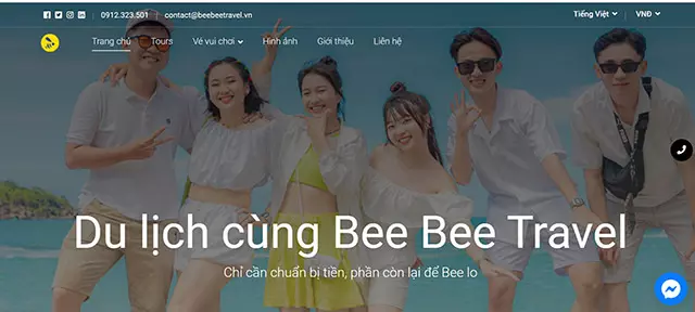 Trang web về du lịch đẹp Bee Bee Travel