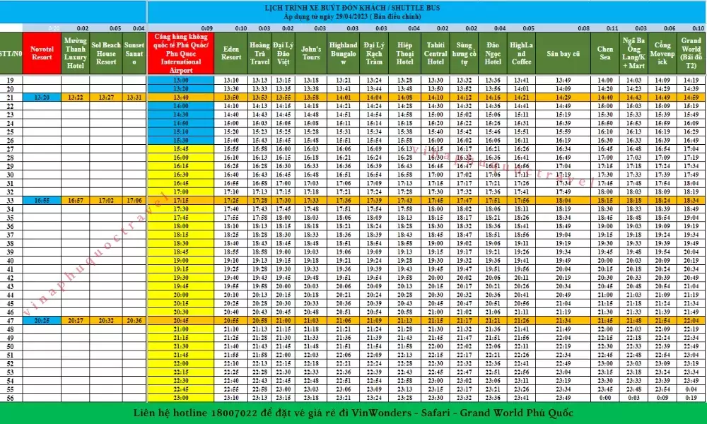 Lịch trình xe bus VinWonders Phú Quốc chi tiết MỚI NHẤT 2024