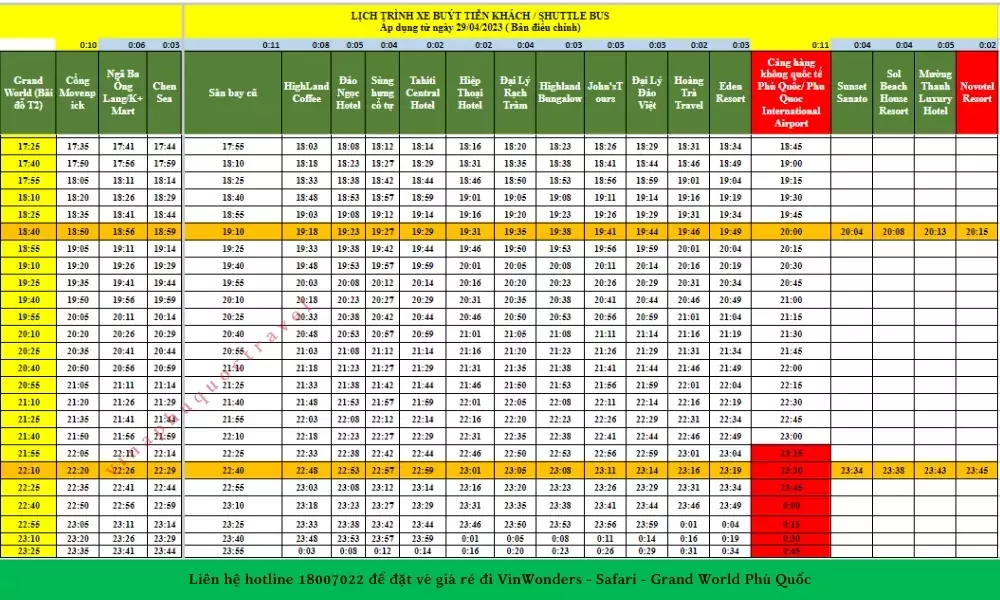 Lịch trình xe bus VinWonders Phú Quốc chi tiết MỚI NHẤT 2024
