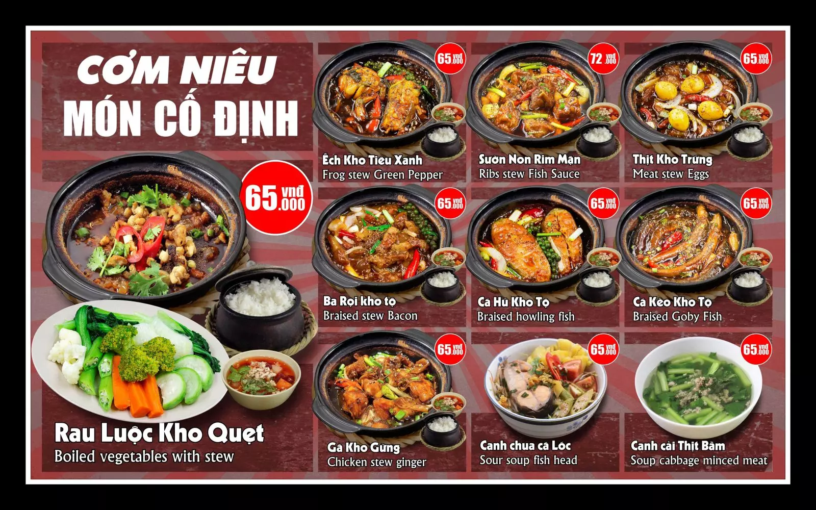 menu nhà hàng sang trọng