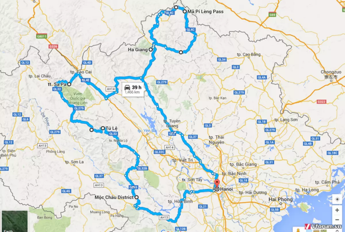 Đường đi từ Điện Biên đến Lai Châu