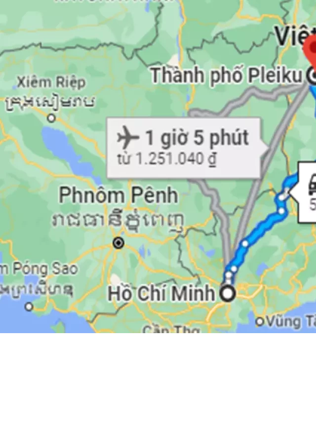   Khoảng cách Sài Gòn Pleiku bao nhiêu km?