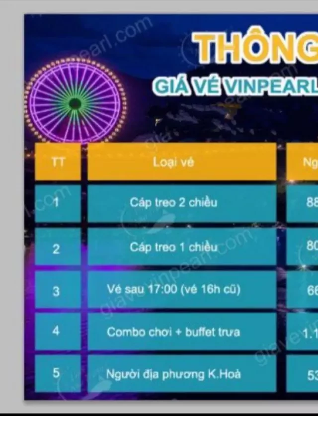   Bảng giá vé tham quan tại Nha Trang: Cập nhật mới nhất 2023